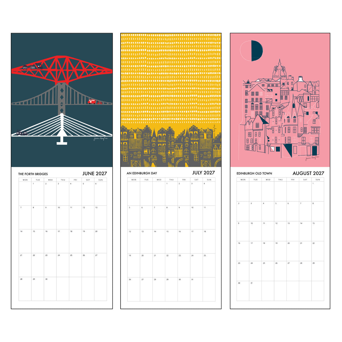 2027 Calendar - Inspired by Edinburgh