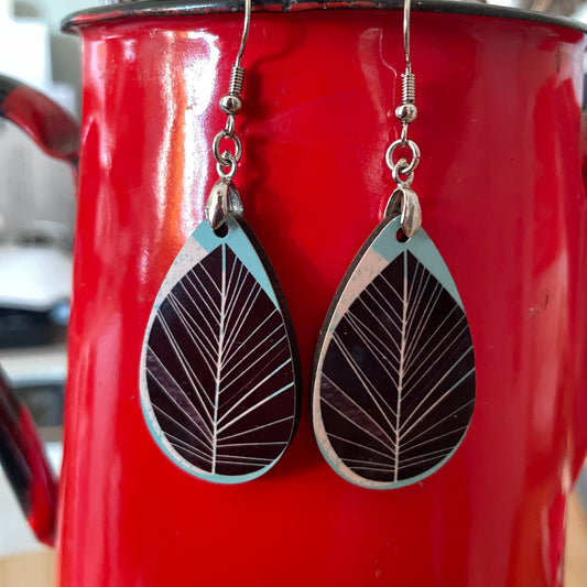 Leaf Earrings (Pale Blue) - NEW