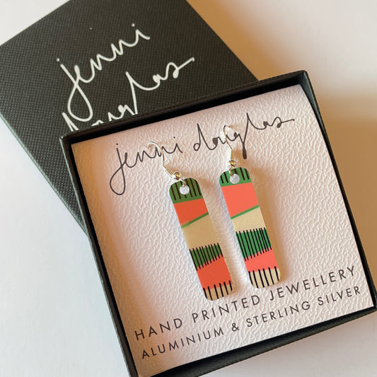 Strata Earrings (Pink & Green) - NEW