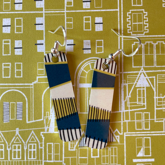 Strata Earrings (Navy & Ochre) - NEW