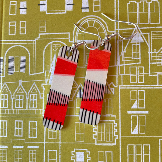 Strata Earrings (Red & Pink) - NEW