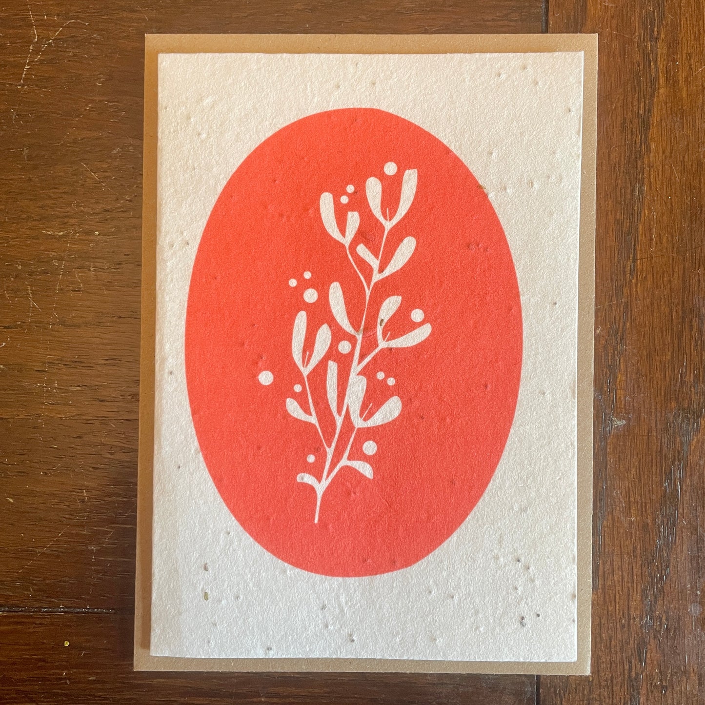 Mistletoe Seed Paper Christmas Card