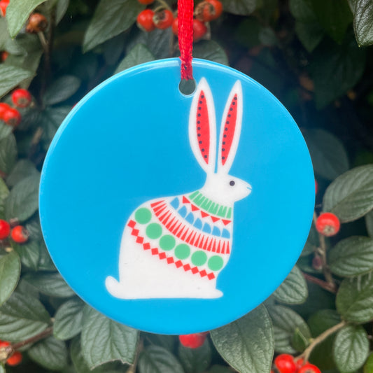Christmas Hare Ornament