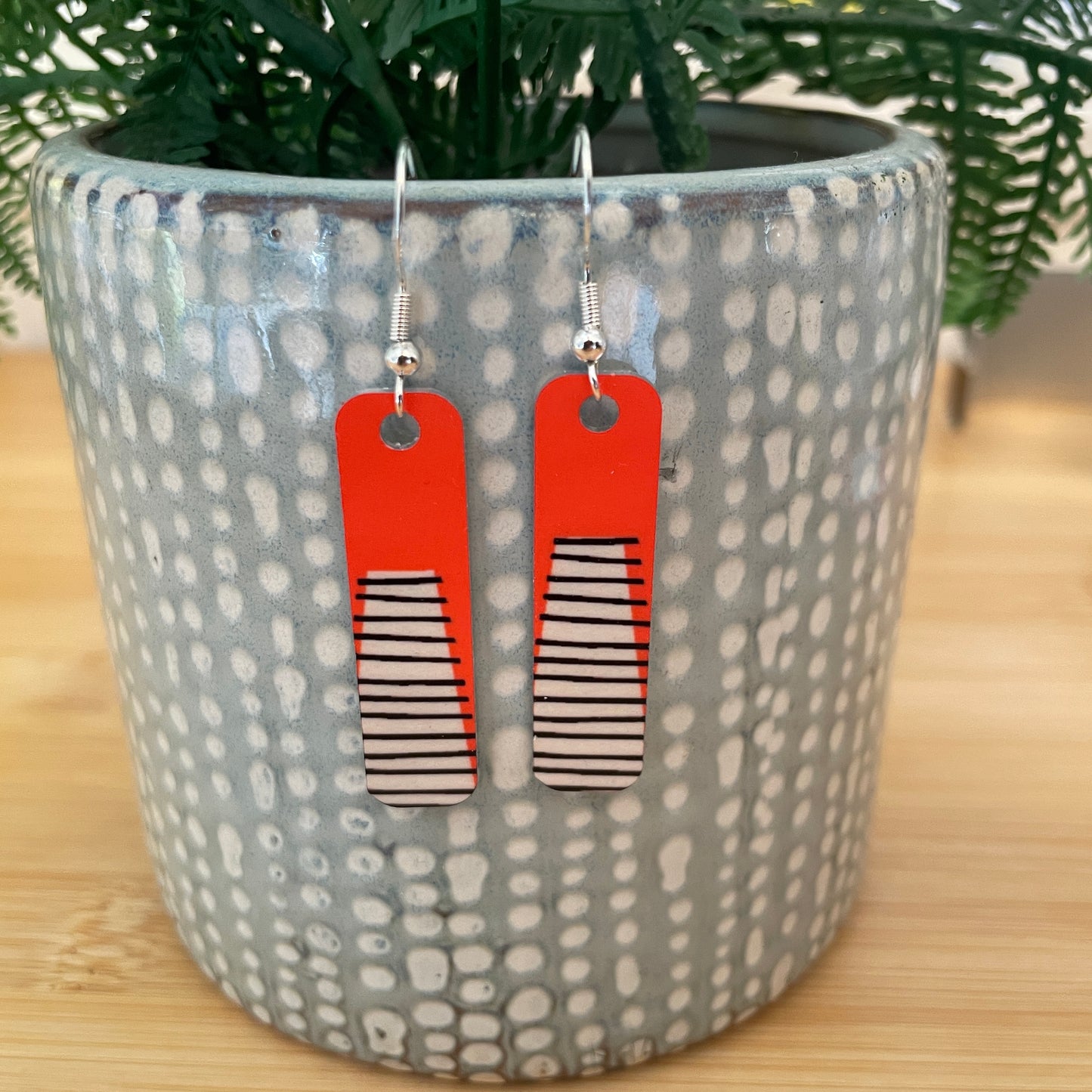 Linear Earrings (Poppy Red) - NEW