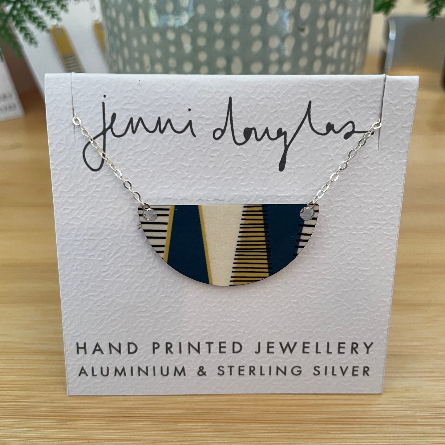 Small Strata Arc Necklace (Navy & Ochre) - NEW