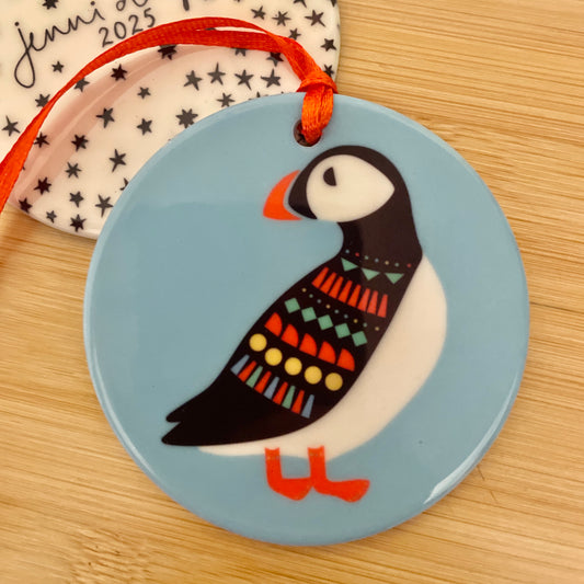 Christmas Jumper Puffin Ornament