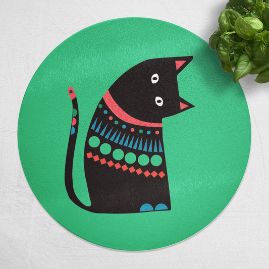 Christmas Jumper Cat Glass Pot Stand
