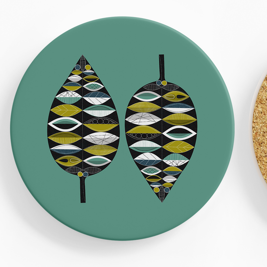 Midcentury Leaf Ceramic Coaster