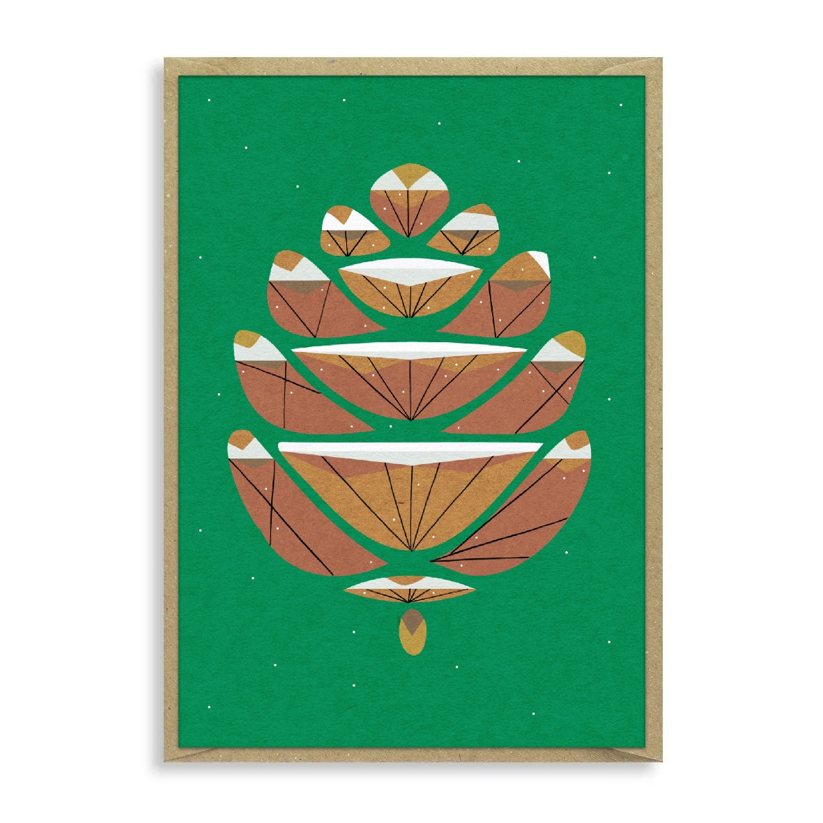 Snowy Fir Cone Christmas Card