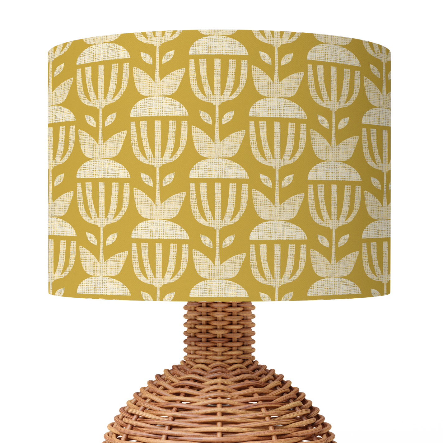 Mustard Scandi Floral Lampshade (Ceiling/Pendant or Table)