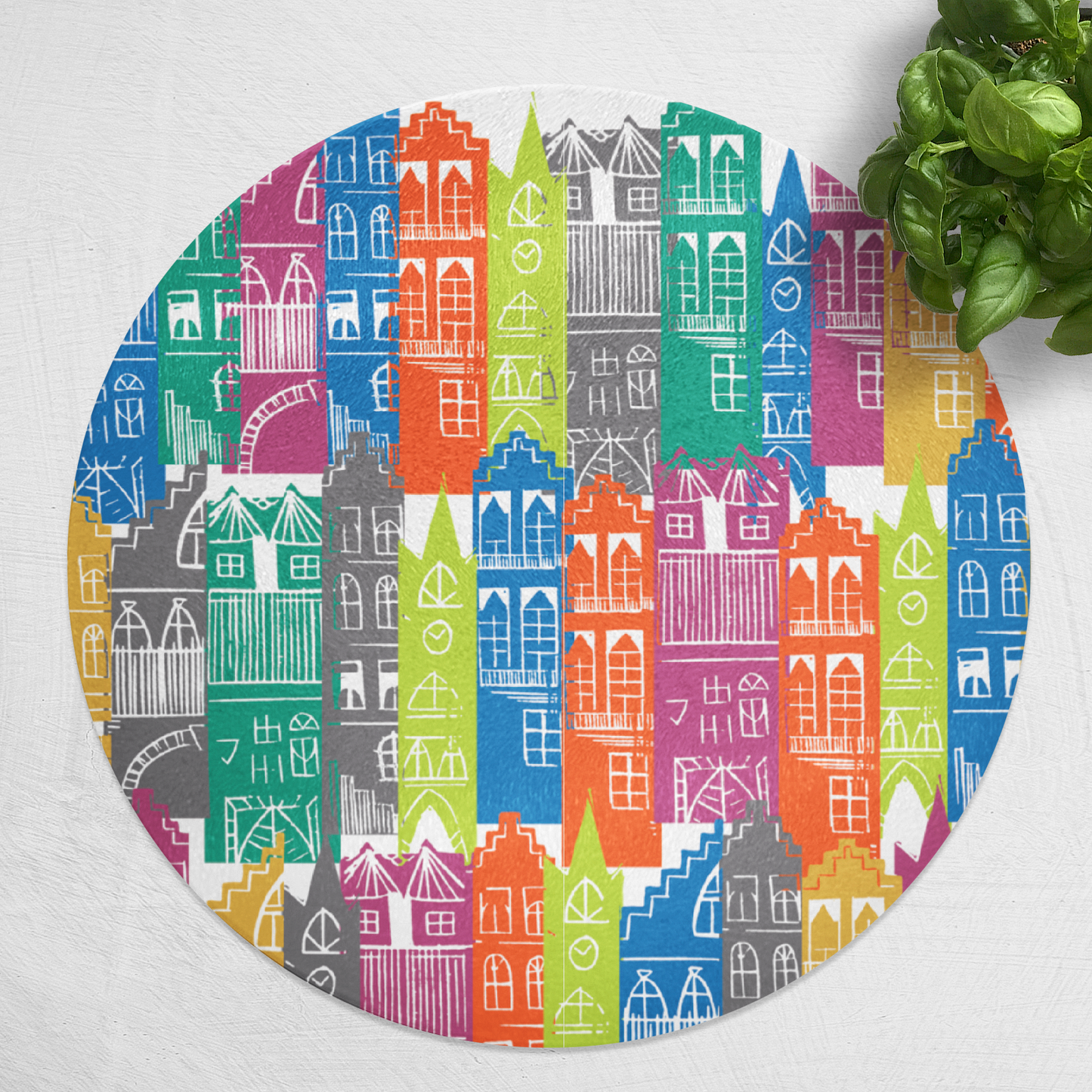 Rainbow Edinburgh Cityscape Glass Pot Stand