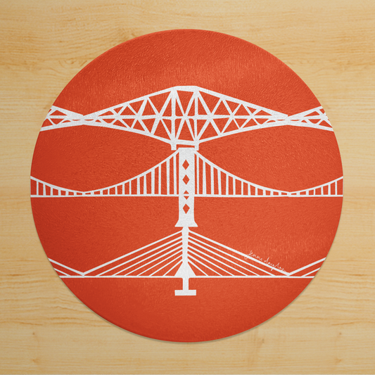 Forth Bridges Glass Pot Stand / Trivet (Choose colours)