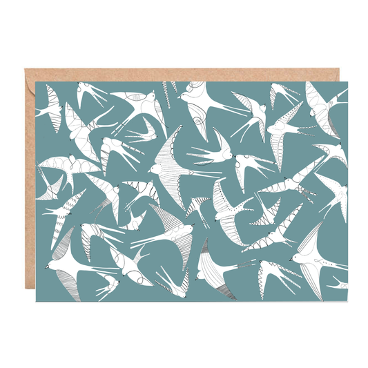 A Swoop of Swallows Card