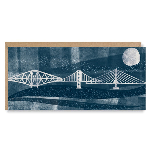 Forth Bridges in Winter Large Card