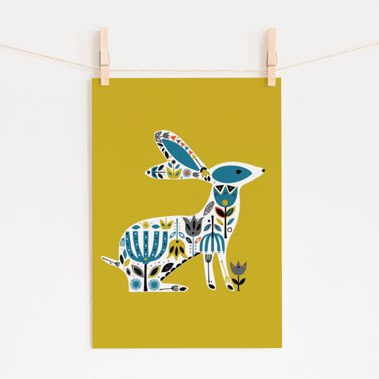 Golden Hare Print